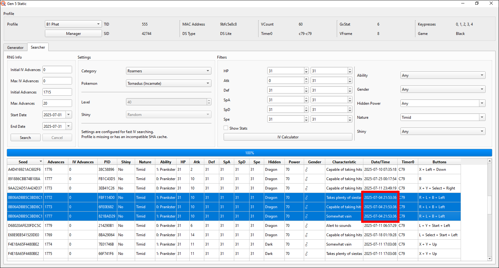 Pay attention to the date and time!